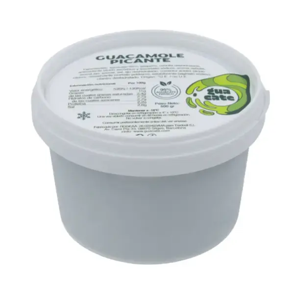 Cajas de Guacamole Picante Congelado 500grsx12, Aguacate congelado, CONGELADO 6.00Kg de peso