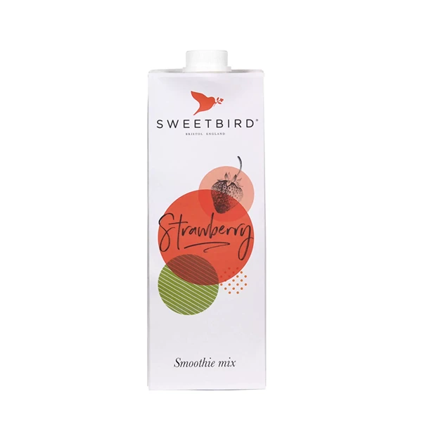 Cajas de FRESA SMOOTHIE SWEETBIRD x8 UNID, Smoothies brik, SECO 9.00Kg de peso