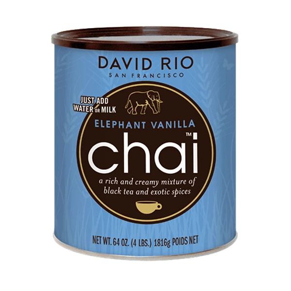 Latas de DAVID RIO CHAI ELEPHANT VAINILLA 1814 GRS, David Rio Chai, SECO 2.00Kg de peso