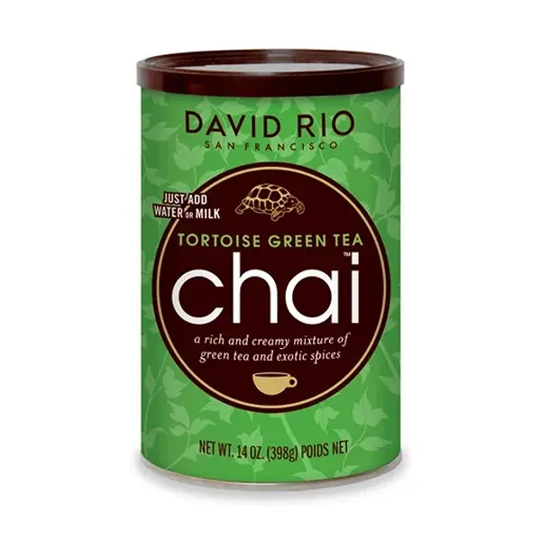 Latas de DAVID RIO CHAI RETAIL 398GRS GREEN TEA, David Rio Chai, SECO NoneKg de peso