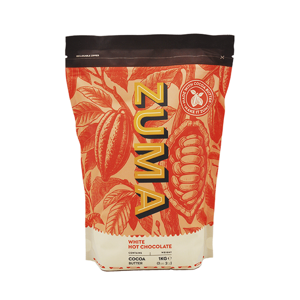 Latas de CHOCOLATE BLANCO A LA TAZA (LIQUIDO)  ZUMA 1kg, Chocolate a la taza, SECO 1.00Kg de peso