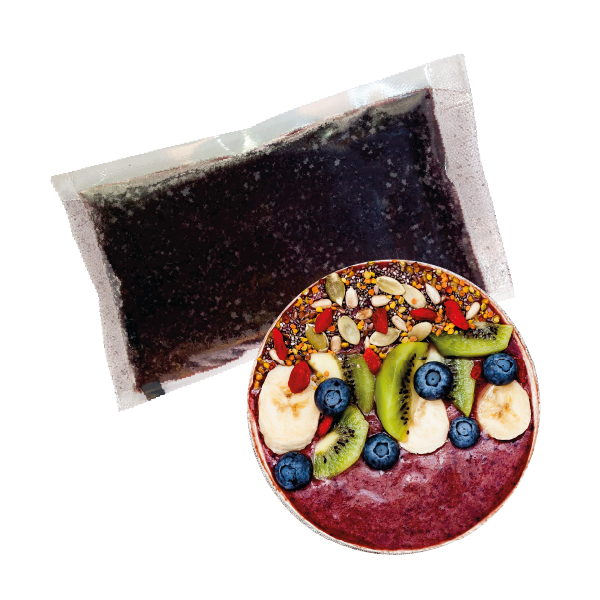 Cajas de AÇAI PURO (sin azúcar)  x64, Bowls Açaí & Pitaya, CONGELADO 6.00Kg de peso