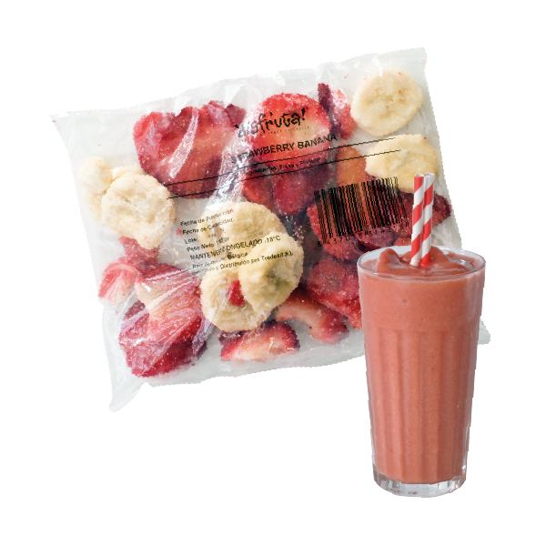 Cajas de STRAWBERRY BANANA SMOOTHIE x20, Smoothie IQF, CONGELADO 3.00Kg de peso