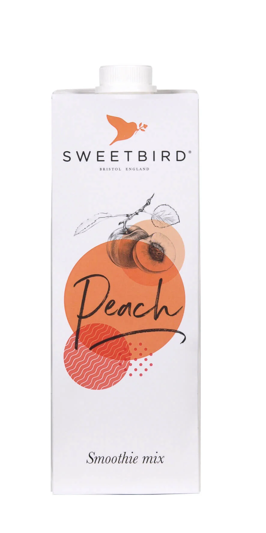 Cajas de MELOCOTON SMOOTHIE SWEETBIRD x8 UNID, Smoothies brik, SECO 9.00Kg de peso