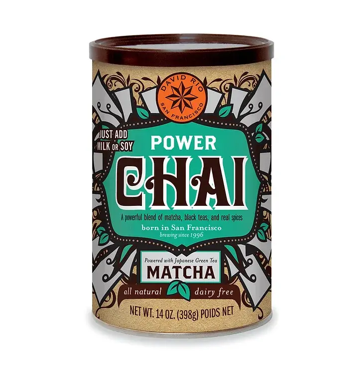 Latas de DAVID RIO CHAI RETAIL 398GRS POWER MATCHA, David Rio Chai, SECO NoneKg de peso