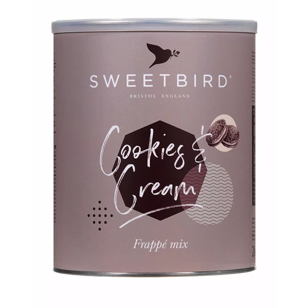 Latas de FRAPPE COOKIES&CREAM SWEETBIRD 2kg, Frappés, SECO 2.00Kg de peso