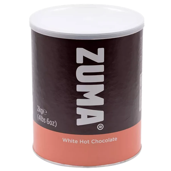 Latas de CHOCOLATE BLANCO A LA TAZA (LIQUIDO)  ZUMA 2kg, Chocolate a la taza, SECO 2.00Kg de peso